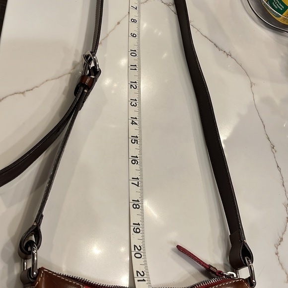 Like New Dooney Bourke Small Red Shoulder/Crossbody Bag. All Weather Leather. - Picture 11 of 16